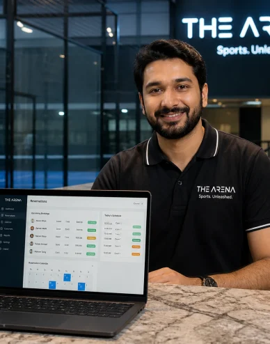 ArenaReserve venue operator using booking dashboard